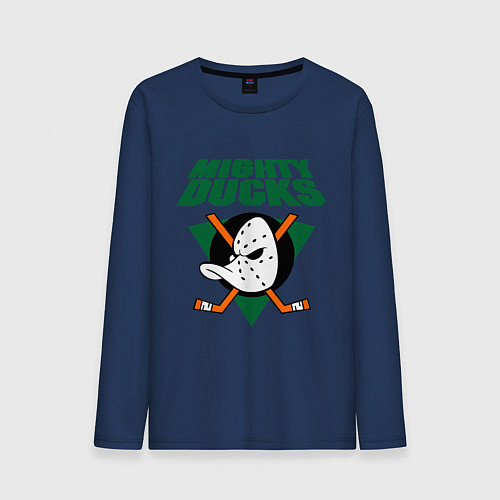 Мужской лонгслив Anaheim Mighty Ducks / Тёмно-синий – фото 1
