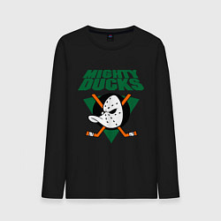 Лонгслив хлопковый мужской Anaheim Mighty Ducks, цвет: черный