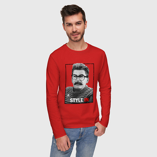 Мужской лонгслив Stalin: Style in / Красный – фото 3