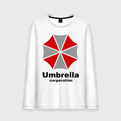 Лонгслив хлопковый мужской Umbrella corporation, цвет: белый