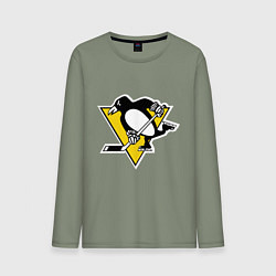 Лонгслив хлопковый мужской Pittsburgh Penguins, цвет: авокадо