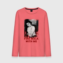 Лонгслив хлопковый мужской Fire walk with me, цвет: коралловый