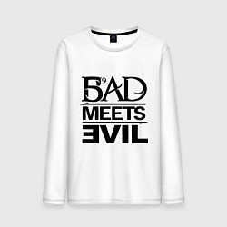 Лонгслив хлопковый мужской Bad Meets Evil, цвет: белый