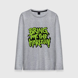 Лонгслив хлопковый мужской Bring me the horizon, цвет: меланж