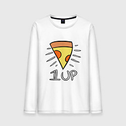 Лонгслив хлопковый мужской Pizza Life 1UP, цвет: белый