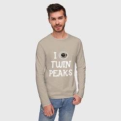 Лонгслив хлопковый мужской I love Twin Peaks, цвет: миндальный — фото 2