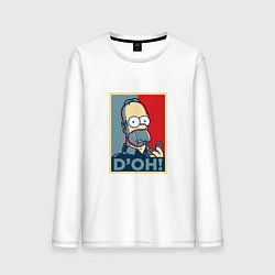 Лонгслив хлопковый мужской D'oh Poster, цвет: белый