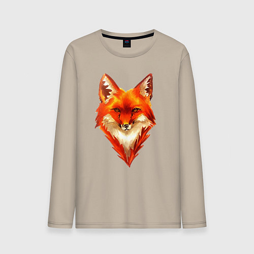 Мужской лонгслив Огенный лис / Миндальный – фото 1