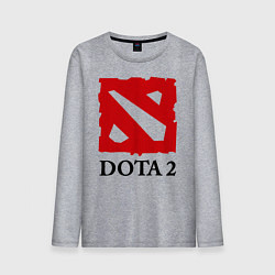 Лонгслив хлопковый мужской Dota 2: Logo, цвет: меланж