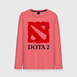 Лонгслив хлопковый мужской Dota 2: Logo, цвет: коралловый
