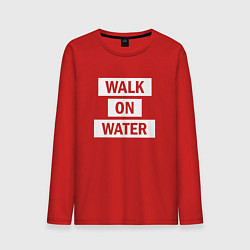 Лонгслив хлопковый мужской 30 STM: Walk on water, цвет: красный