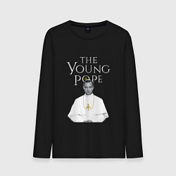Лонгслив хлопковый мужской The Young Pope, цвет: черный