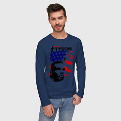 Лонгслив хлопковый мужской Mike Tyson: USA Boxing, цвет: тёмно-синий — фото 2