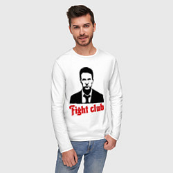 Лонгслив хлопковый мужской Fight Club: Edward Norton цвета белый — фото 2