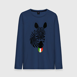 Лонгслив хлопковый мужской Juventus Zebra, цвет: тёмно-синий
