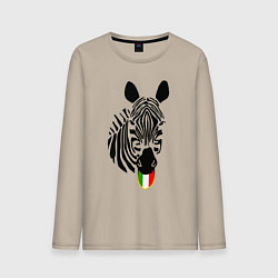 Лонгслив хлопковый мужской Juventus Zebra, цвет: миндальный