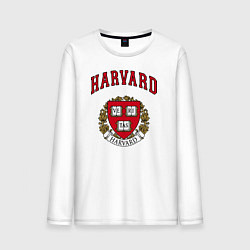 Лонгслив хлопковый мужской Harvard university, цвет: белый