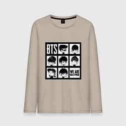 Лонгслив хлопковый мужской BTS: We are bulletproof, цвет: миндальный