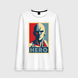 Лонгслив хлопковый мужской Saitama Hero, цвет: белый