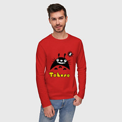 Лонгслив хлопковый мужской Totoro тоторо, цвет: красный — фото 2