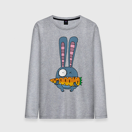 Мужской лонгслив Заяц с морковкой / Меланж – фото 1