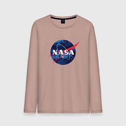 Лонгслив хлопковый мужской NASA: Cosmic Logo, цвет: пыльно-розовый