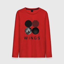 Лонгслив хлопковый мужской BTS Wings, цвет: красный