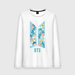 Лонгслив хлопковый мужской BTS Army Floral, цвет: белый