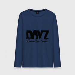 Лонгслив хлопковый мужской DayZ: Slay Survive, цвет: тёмно-синий