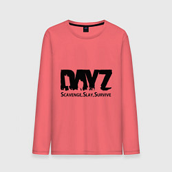 Лонгслив хлопковый мужской DayZ: Slay Survive, цвет: коралловый