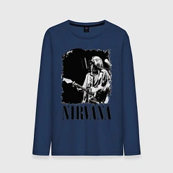 Лонгслив хлопковый мужской Black Nirvana, цвет: тёмно-синий
