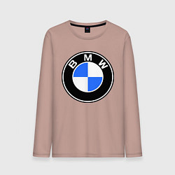 Лонгслив хлопковый мужской Logo BMW, цвет: пыльно-розовый