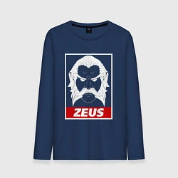 Лонгслив хлопковый мужской Zeus Poster, цвет: тёмно-синий