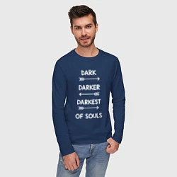 Лонгслив хлопковый мужской Darkest of Souls, цвет: тёмно-синий — фото 2