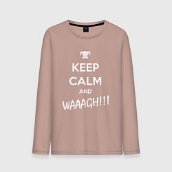 Лонгслив хлопковый мужской Keep Calm & WAAAGH, цвет: пыльно-розовый