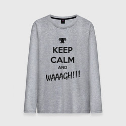 Лонгслив хлопковый мужской Keep Calm & WAAAGH, цвет: меланж