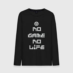 Лонгслив хлопковый мужской No game No life, цвет: черный