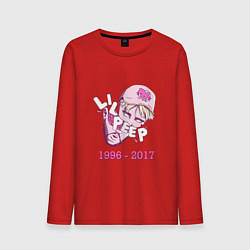 Лонгслив хлопковый мужской Lil Peep: 1996-2017, цвет: красный