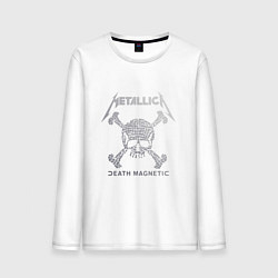 Лонгслив хлопковый мужской Metallica: Death magnetic, цвет: белый