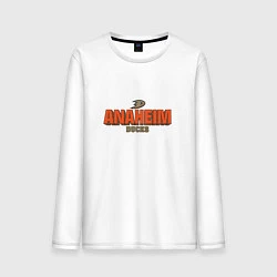 Лонгслив хлопковый мужской Anaheim Ducks, цвет: белый