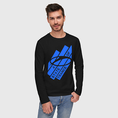Мужской лонгслив A state of trance / Черный – фото 3
