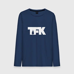 Лонгслив хлопковый мужской TFK: White Logo, цвет: тёмно-синий