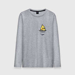 Лонгслив хлопковый мужской Попугай в кармане, цвет: меланж