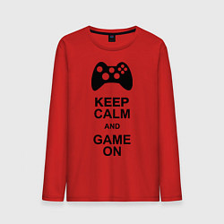 Лонгслив хлопковый мужской Keep Calm & Game On, цвет: красный