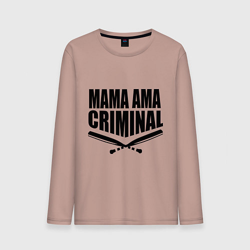Мужской лонгслив Mama ama criminal / Пыльно-розовый – фото 1