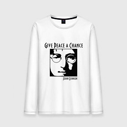 Лонгслив хлопковый мужской Give Peace a Chance, цвет: белый