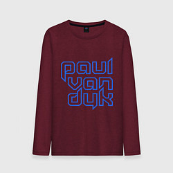 Лонгслив хлопковый мужской Paul van Dyk: Circuit, цвет: меланж-бордовый
