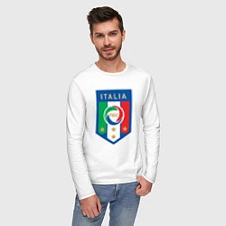 Лонгслив хлопковый мужской Italia FIGC, цвет: белый — фото 2