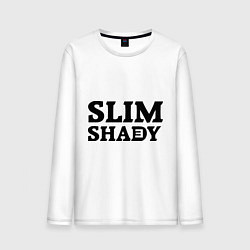 Лонгслив хлопковый мужской Slim Shady: Big E, цвет: белый