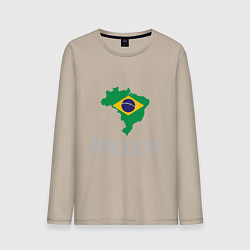 Лонгслив хлопковый мужской Brazil Country, цвет: миндальный